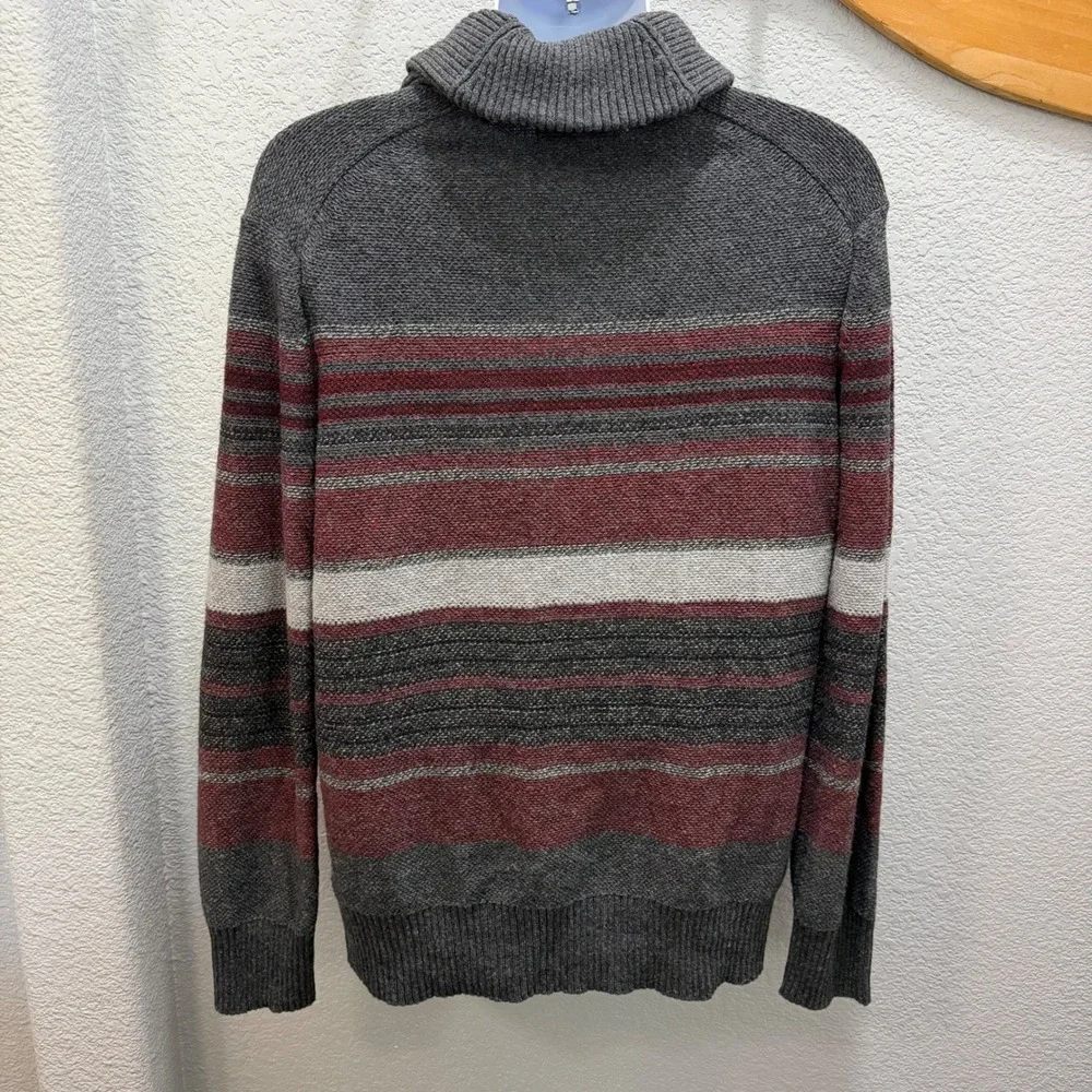 Banana Republic Merino‎ Wool Blend Shawl Collar Striped Knit Sweater Mens XL